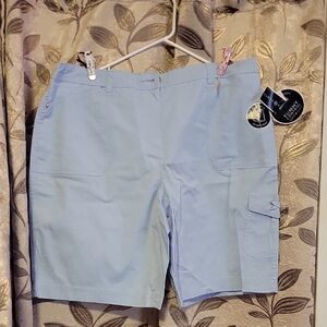 Karen Scott Sky Blue Women's Cargo Shorts